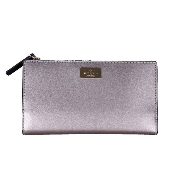 Kate Spade Women Gunmetal Gray Braylon Putnam Drive Continental Snap Wallet $169 - Picture 7 of 7